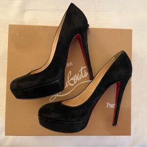 Christian Louboutin Black Suede Heels sz 39.5